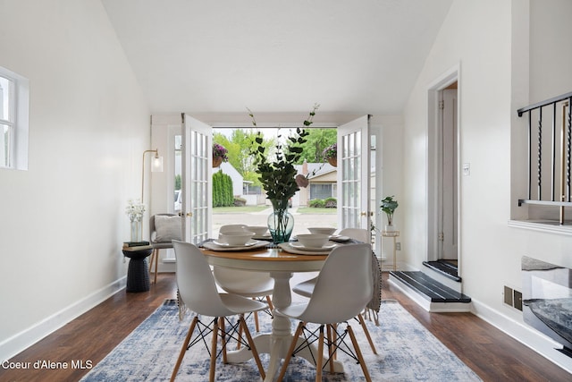 131 Ord Blvd, Nampa, ID 83686 - dining area with vaulted ceiling, wood finished floors, and baseboards