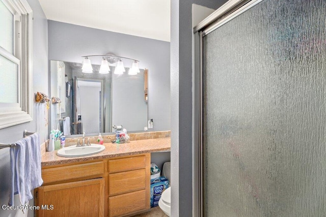 204 Sunrise Dr, Pinehurst, ID 83850 - bathroom featuring vanity and an enclosed shower