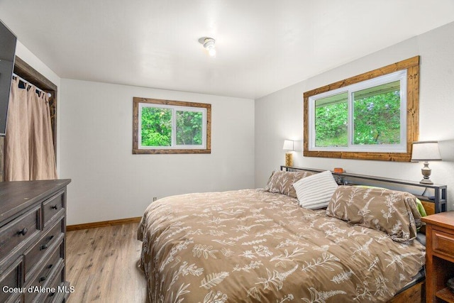 204 Sunrise Dr, Pinehurst, ID 83850 - bedroom featuring multiple windows, light wood finished floors, and baseboards