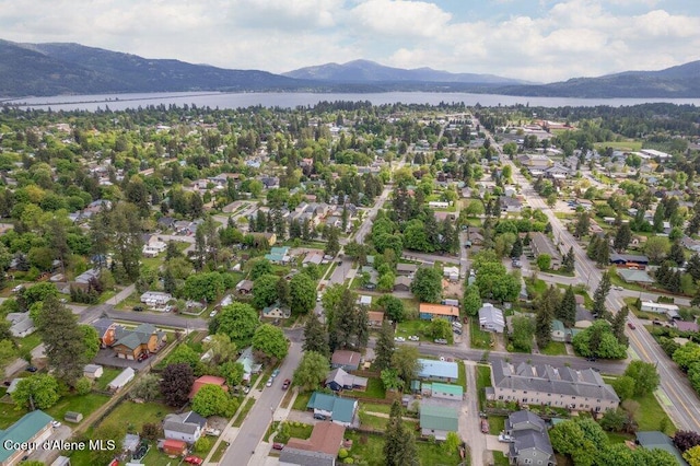 707 Washington Ave, Sandpoint, ID 83864 - aerial view of property's location with a water and mountain view and nearby suburban area