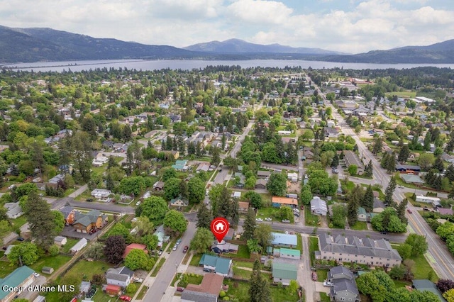 707 Washington Ave, Sandpoint, ID 83864 - aerial view of property and surrounding area with a water and mountain view