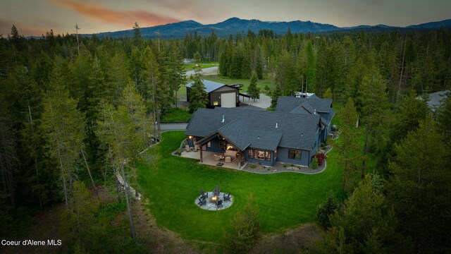 1230 E Amulet Cir, Rathdrum, ID 83858 - aerial view at dusk of a forest view and a mountain view