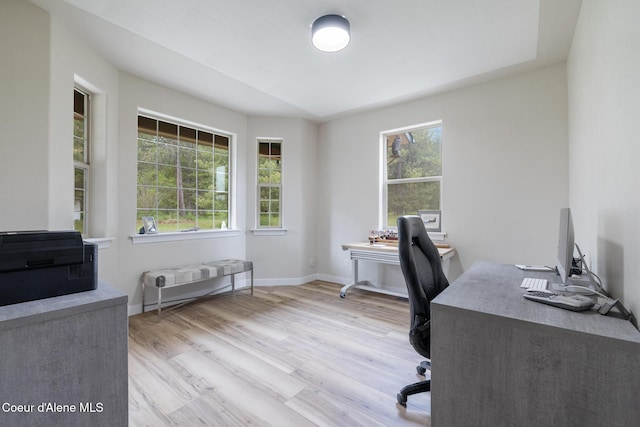 27464 N Timber Ridge Rd, Rathdrum, ID 83858 - office space featuring healthy amount of natural light, light wood-style flooring, and baseboards