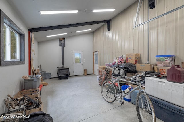 27464 N Timber Ridge Rd, Rathdrum, ID 83858 - garage with a wood stove