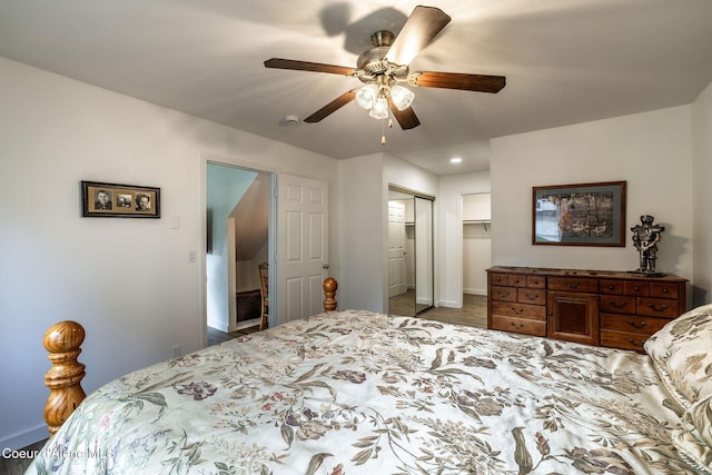 377 E Knotty Pine Ln Unit 2, Coeur Dalene, ID 83815 - bedroom with a closet, wood finished floors, ceiling fan, and baseboards
