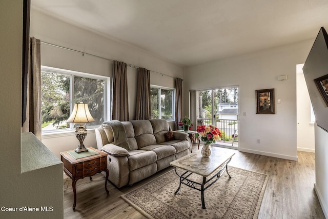 377 E Knotty Pine Ln Unit 2, Coeur Dalene, ID 83815 - living room featuring light wood-style floors and baseboards