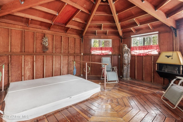 279 S Sequoia Ct, Post Falls, ID 83854 - miscellaneous room with wooden ceiling, wood walls, and a wood stove