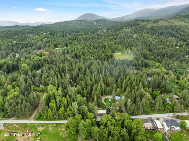 1072 Upland Dr, Sandpoint, ID 83864 - bird's eye view of a heavily wooded area and mountains