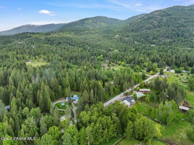 1072 Upland Dr, Sandpoint, ID 83864 - view of property location with a heavily wooded area and mountains