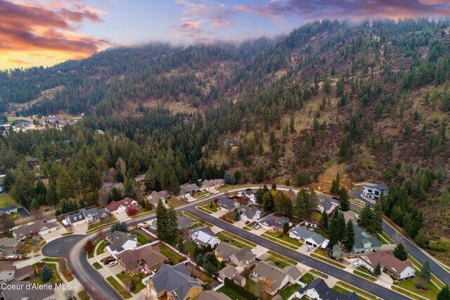 5519 N Wade St, Coeur Dalene, ID 83815 - aerial view at dusk of a view of trees and a residential view