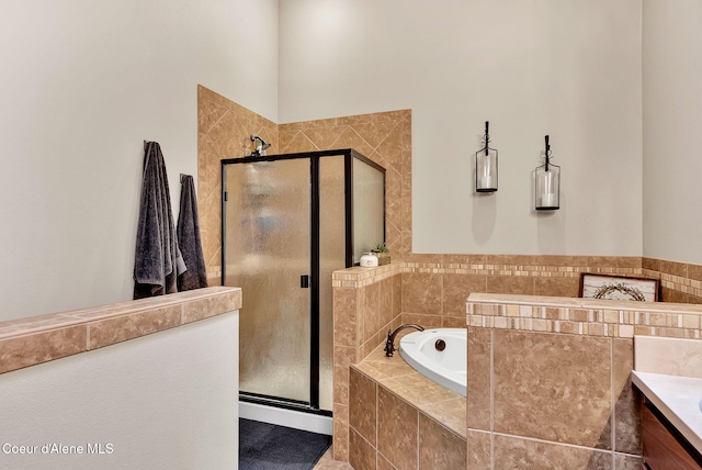 14097 N Pristine Cir, Rathdrum, ID 83858 - full bath featuring a stall shower, a bath, and vanity