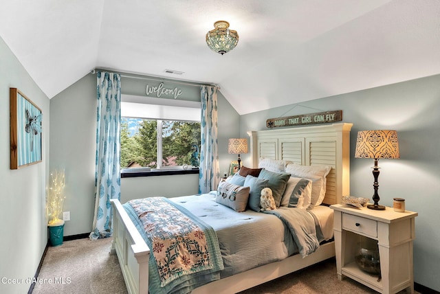17940 W Sheltered Ct, Hauser, ID 83854 - carpeted bedroom with lofted ceiling and baseboards