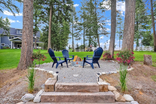 17940 W Sheltered Ct, Hauser, ID 83854 - view of patio featuring a fire pit