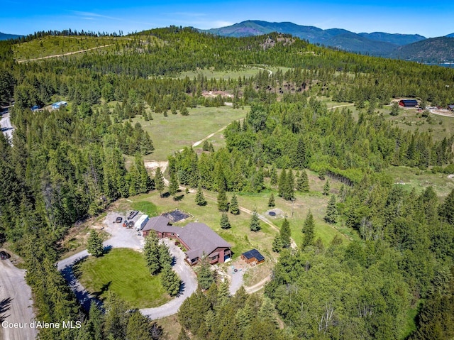 603 Schneiders Rd, Sagle, ID 83860 - aerial view of property and surrounding area with a forest and mountains