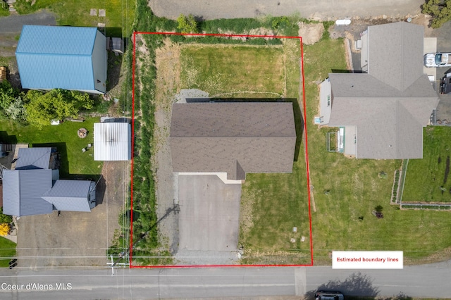 329 N 20th, Saint Maries, ID 83861 - aerial view of residential area with property boundaries highlighted
