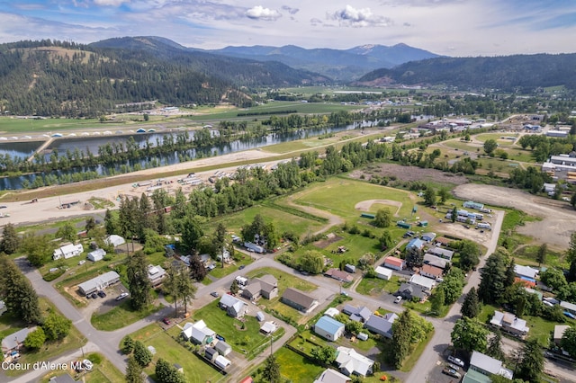 329 N 20th, Saint Maries, ID 83861 - aerial overview of property's location with a water and mountain view