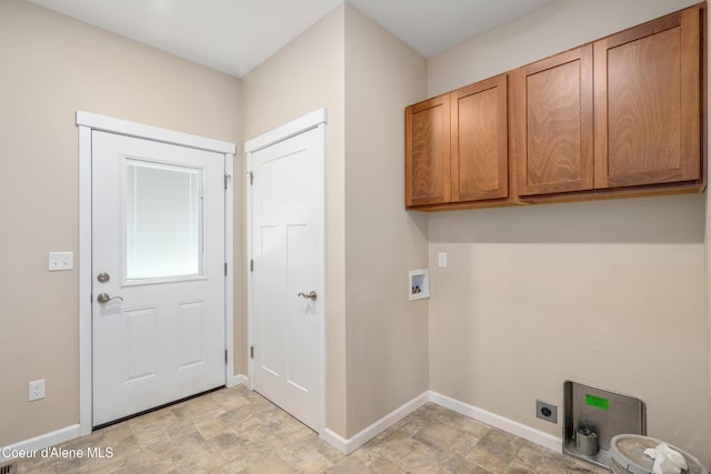 329 N 20th, Saint Maries, ID 83861 - laundry room with washer hookup, baseboards, electric dryer hookup, and cabinet space