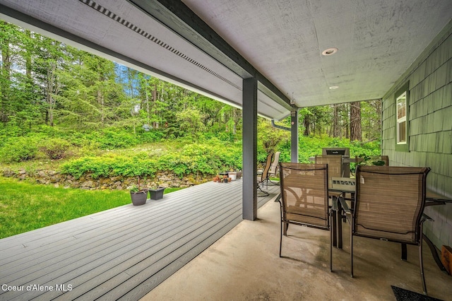 view of patio with outdoor dining area
