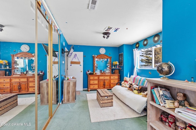 bedroom featuring carpet