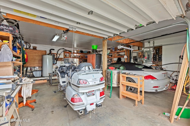 garage featuring gas water heater