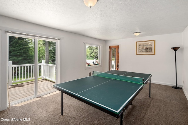 42 Bodie Ln, Priest River, ID 83856 - rec room featuring healthy amount of natural light, carpet, a textured ceiling, and baseboards