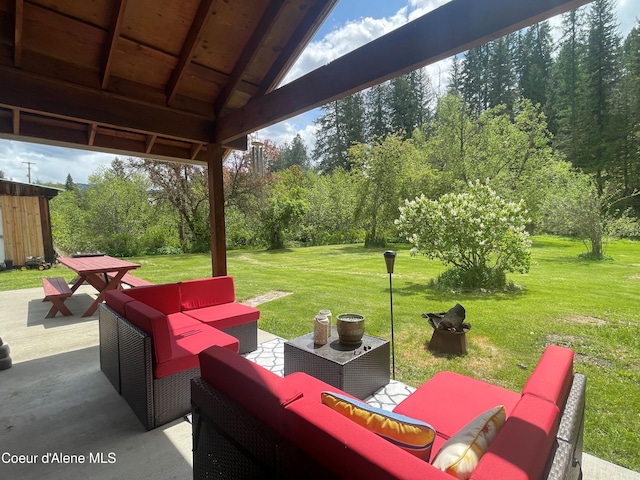 84 Highland Flats Rd, Naples, ID 83847 - view of patio with an outdoor hangout area