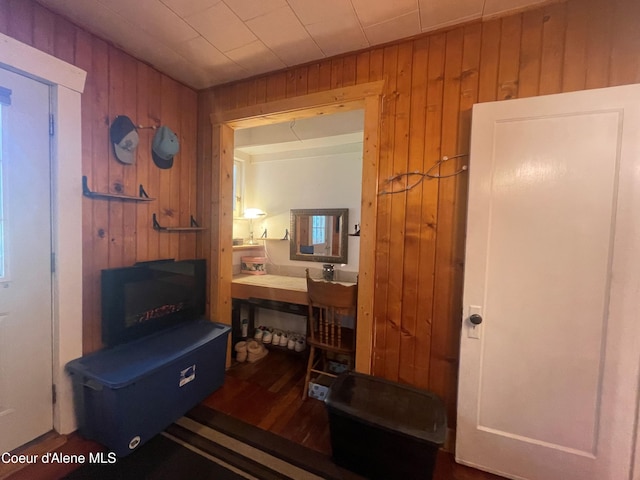 84 Highland Flats Rd, Naples, ID 83847 - corridor with wood walls