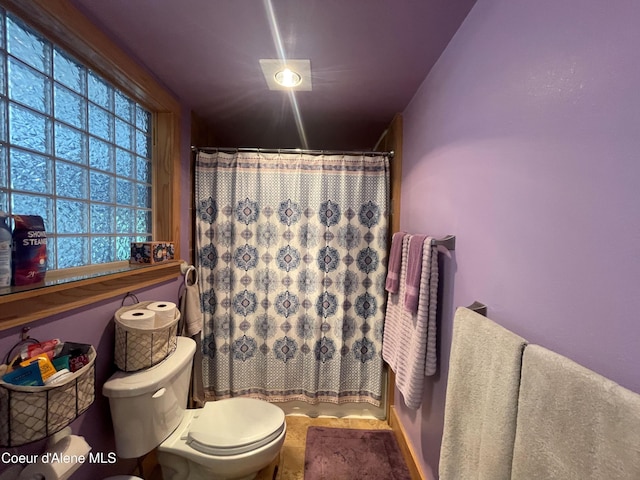 84 Highland Flats Rd, Naples, ID 83847 - bathroom featuring toilet and a shower with shower curtain