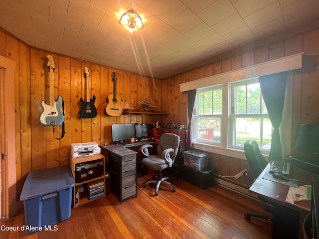 84 Highland Flats Rd, Naples, ID 83847 - office featuring wood finished floors and wood walls