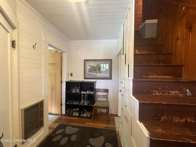 84 Highland Flats Rd, Naples, ID 83847 - stairs featuring wooden walls and wood finished floors