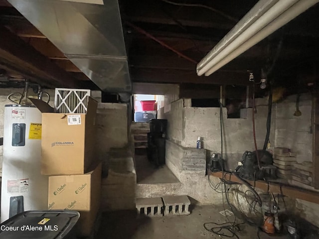 84 Highland Flats Rd, Naples, ID 83847 - unfinished below grade area with electric water heater