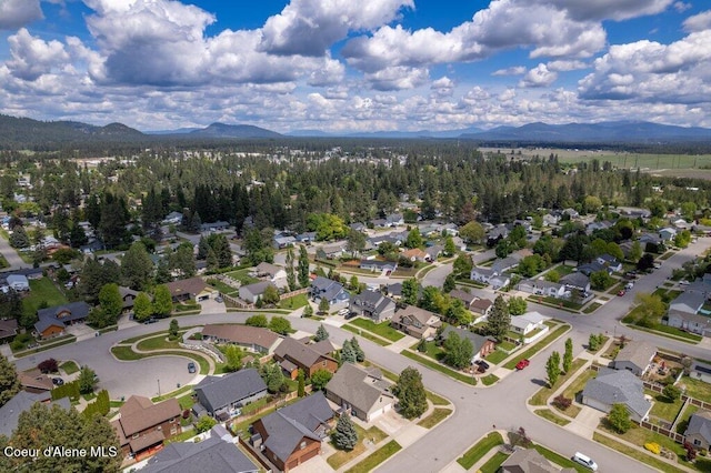 15360 N Nixon Loop, Rathdrum, ID 83858 - aerial view of property's location featuring a mountain backdrop and nearby suburban area