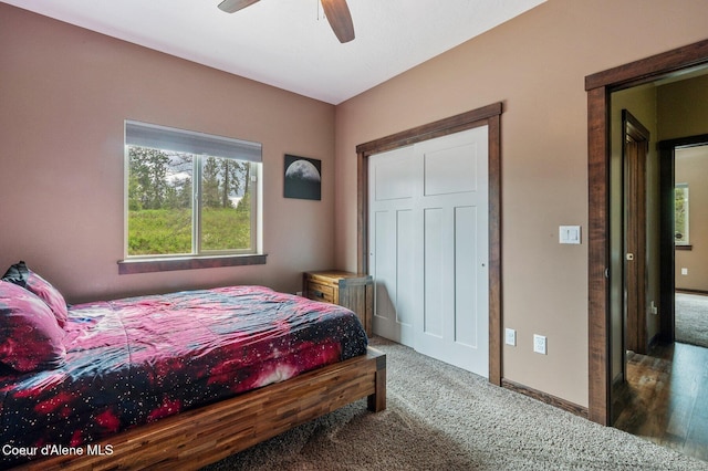 29264 N Ramsey Rd, Athol, ID 83801 - bedroom featuring carpet, ceiling fan, and baseboards
