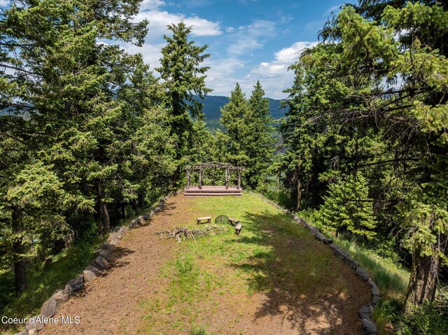 23 S Lightning Spur Ln, Coeur Dalene, ID 83814 - view of yard with a forest view and a mountain view