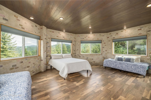 23 S Lightning Spur Ln, Coeur Dalene, ID 83814 - bedroom featuring wooden ceiling, wood finished floors, and recessed lighting