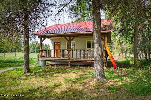 348 Kootenai Trail Rd, Naples, ID 83847 - view of front of property featuring metal roof and a porch