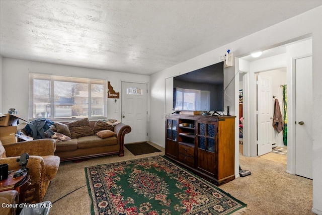 2707-2709 N 10th St, Coeur Dalene, ID 83815 - living area with carpet floors, a textured ceiling, and healthy amount of natural light