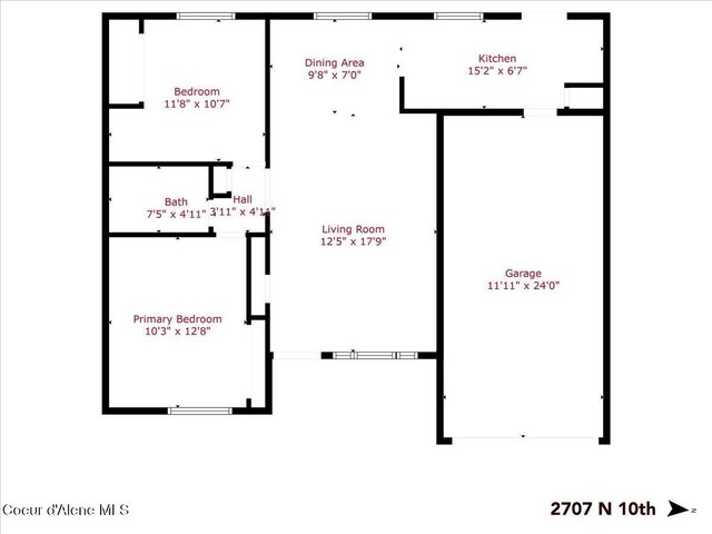 2707-2709 N 10th St, Coeur Dalene, ID 83815 - property floor plan