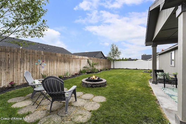 18924 E Fredrick Ave, Otis Orchards, WA 99027 - view of yard featuring an outdoor fire pit