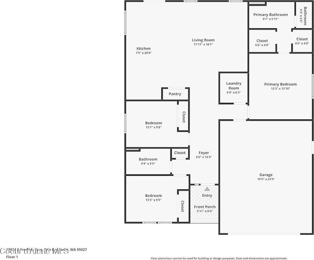 18924 E Fredrick Ave, Otis Orchards, WA 99027 - home floor plan