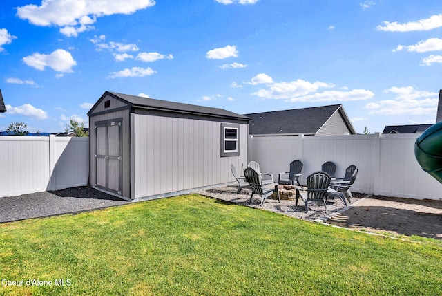 6314 Irish Dr, Rathdrum, ID 83858 - view of yard with an outdoor fire pit