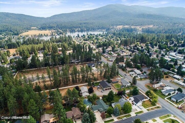 2060 E Plaza Ct, Post Falls, ID 83854 - aerial view of property and surrounding area featuring a mountain backdrop and a forest