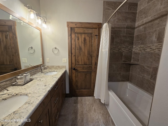 12552 N Walden Loop, Rathdrum, ID 83858 - bathroom featuring shower / bath combo and double vanity