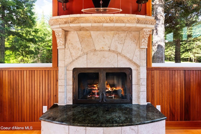 2672 Merril Martin Rd, Sagle, ID 83860 - detailed view of a warm lit fireplace