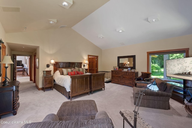 2672 Merril Martin Rd, Sagle, ID 83860 - bedroom featuring light colored carpet and lofted ceiling