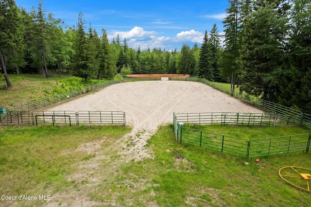 2672 Merril Martin Rd, Sagle, ID 83860 - view of yard featuring an outdoor riding arena, a view of rural / pastoral area, and a wooded view