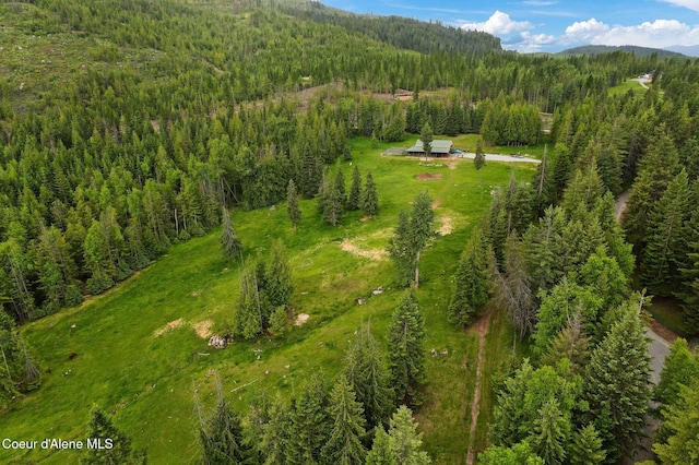 2672 Merril Martin Rd, Sagle, ID 83860 - aerial view of property and surrounding area featuring a heavily wooded area and mountains