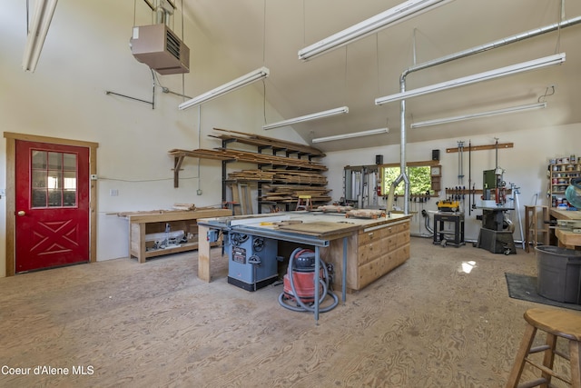 2672 Merril Martin Rd, Sagle, ID 83860 - garage featuring a workshop area and a garage door opener
