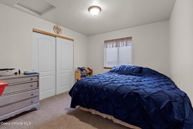821 W Mustang Ave, Hayden, ID 83835 - carpeted bedroom featuring attic access and a closet