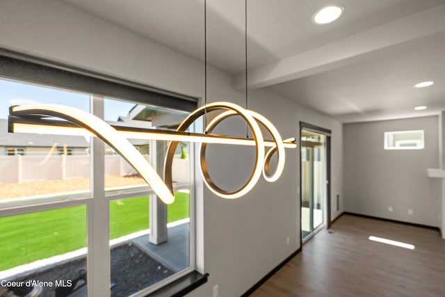 6568 N Downing Ln, Coeur Dalene, ID 83815 - detailed view of wood finished floors, recessed lighting, and baseboards